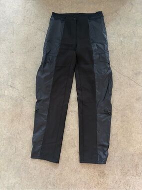 Women's Black Mixed-Material Cargo Pants